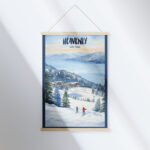 Heavenly Lake Tahoe Blue & White Hanger Poster UnitedWorldMemories