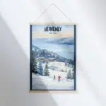 Heavenly Lake Tahoe Blue & White Hanger Poster UnitedWorldMemories