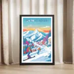 Mont Tremblant Snowboarders Pop Art Framed Poster UnitedWorldMemories