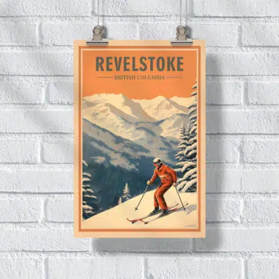 Revelstoke Backcountry Adventure Poster UnitedWorldMemories