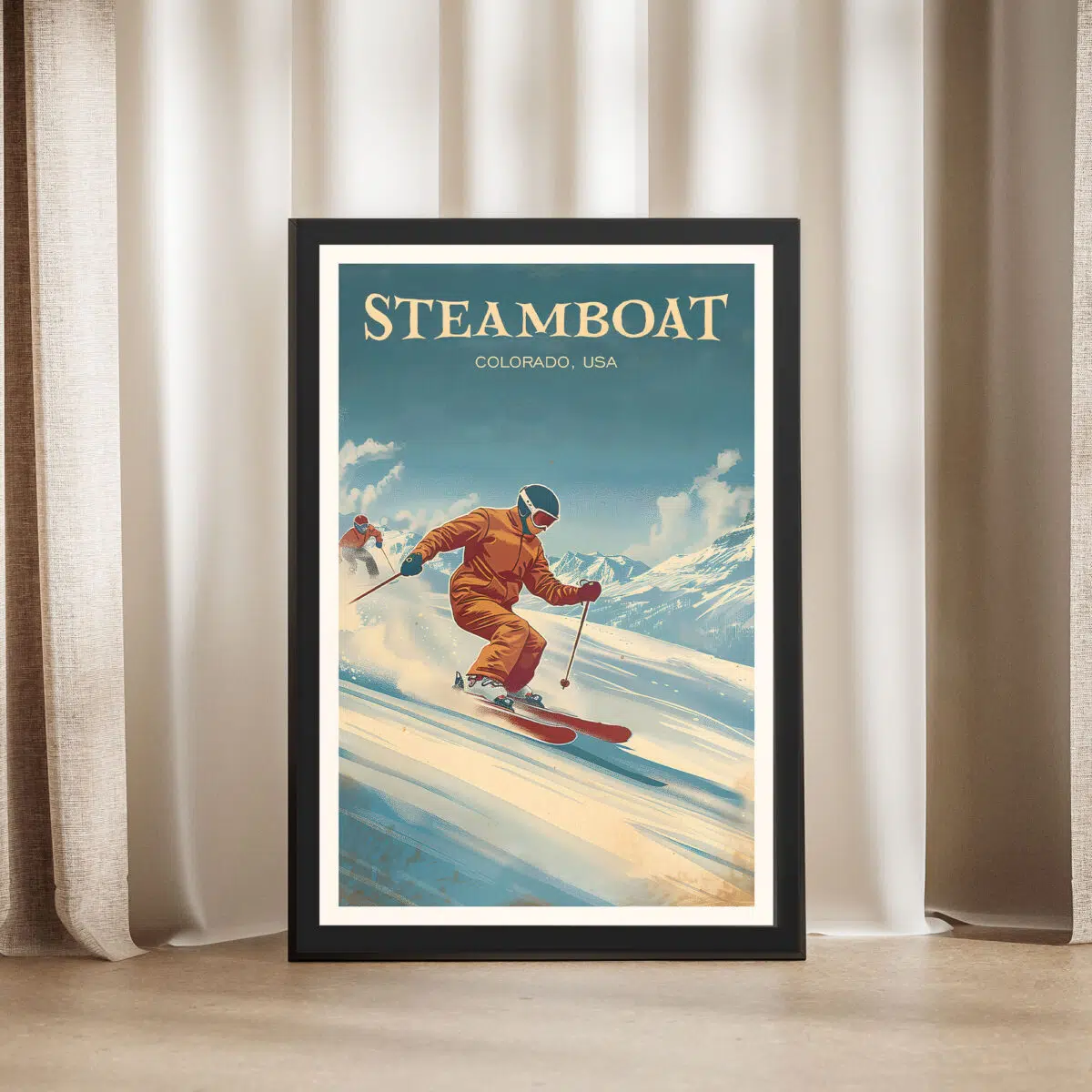 Steamboat Ski Resort Vintage Charm Framed Poster UnitedWorldMemories