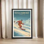Steamboat Ski Resort Vintage Charm Framed Poster UnitedWorldMemories