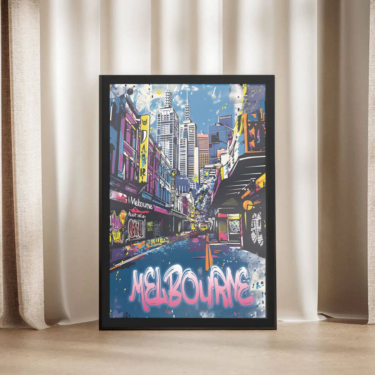 Melbourne Cultural Mosaic Framed Poster UnitedWorldMemories