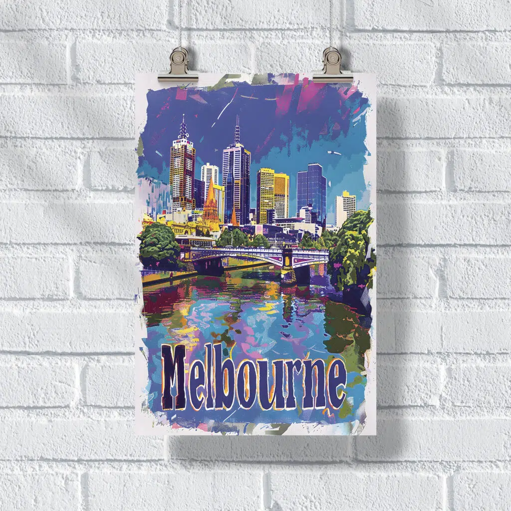 Melbourne Yarra River Serenity Poster UnitedWorldMemories