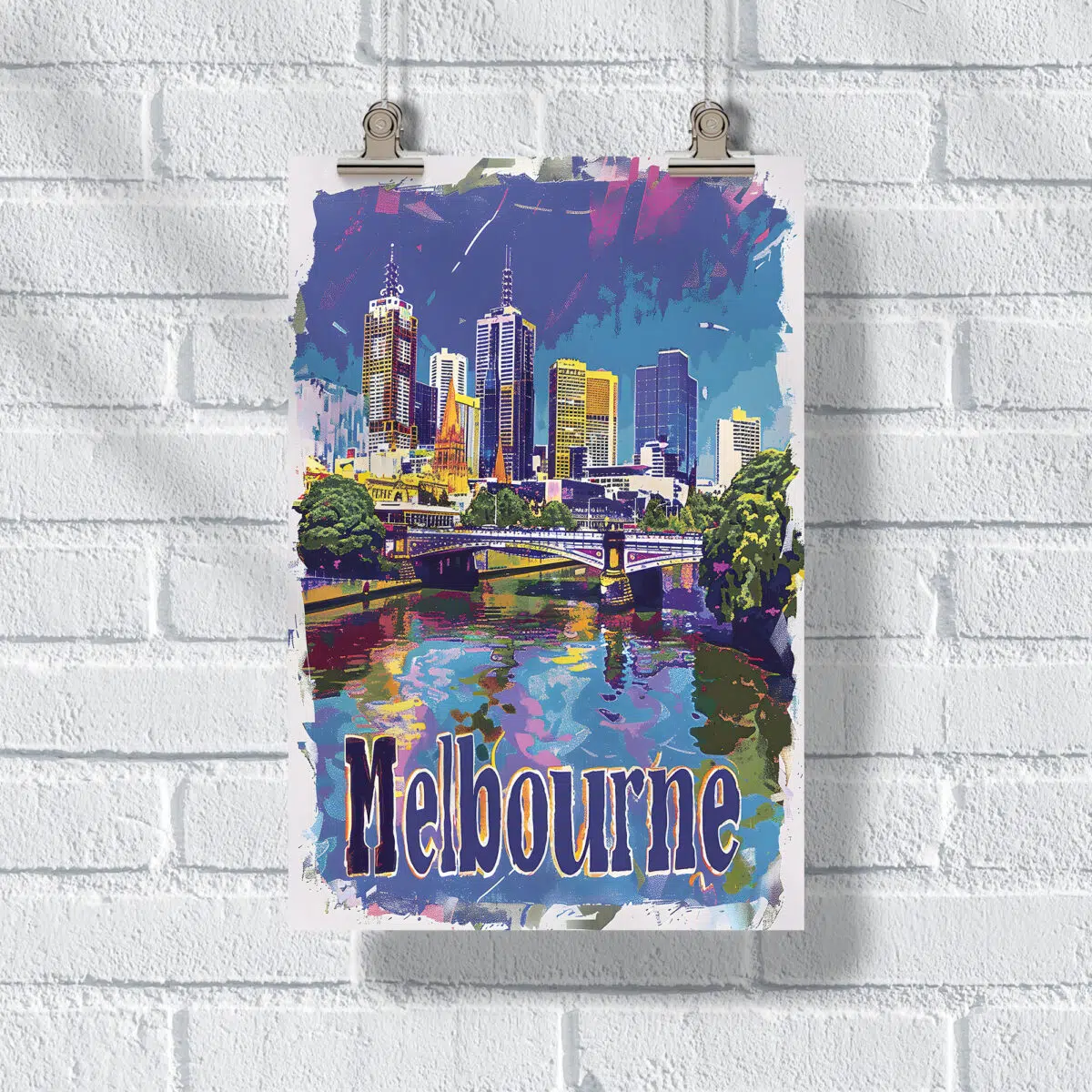 Melbourne Yarra River Serenity Poster UnitedWorldMemories