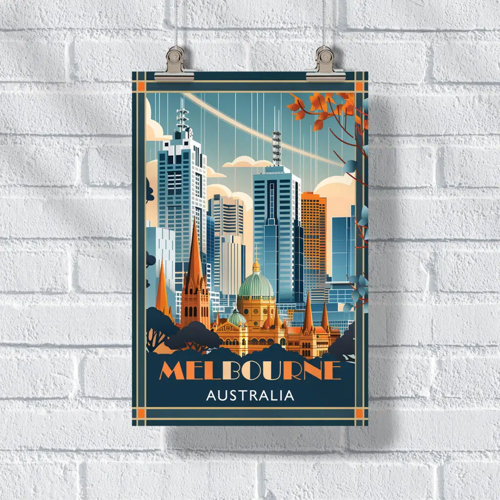 Modern Melbourne Poster UnitedWorldMemories